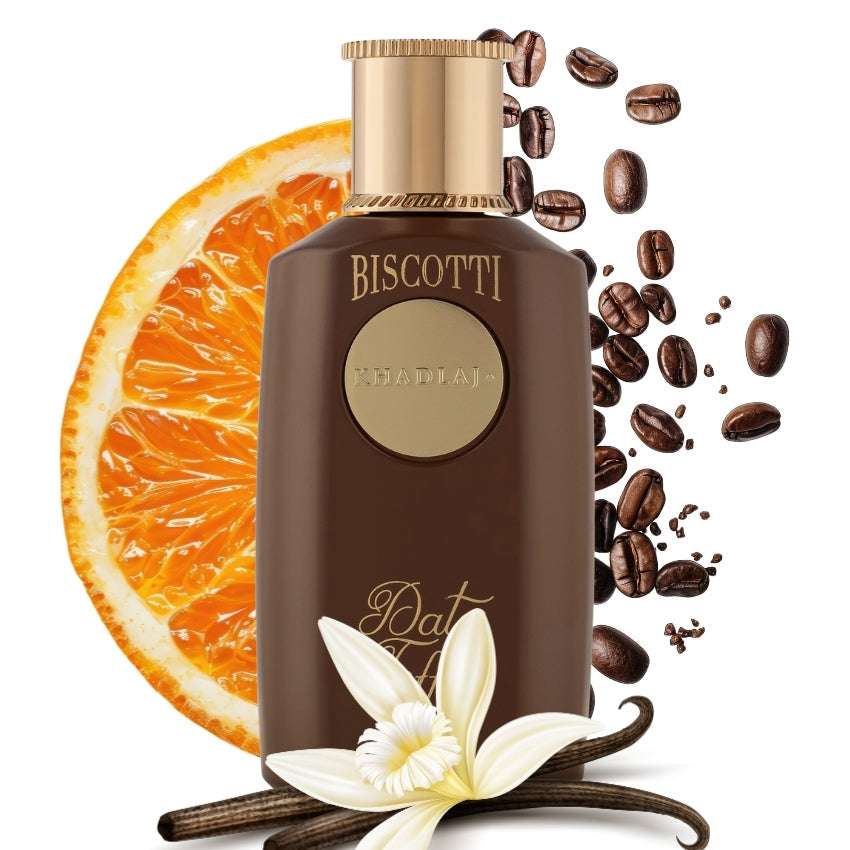 Dettaglio packaging Biscotti Date Toffee fragranza gourmand con caffè e arancia