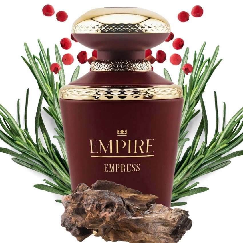 Dettaglio packaging Empire Empress fragranza orientale con davana bergamotto e oud