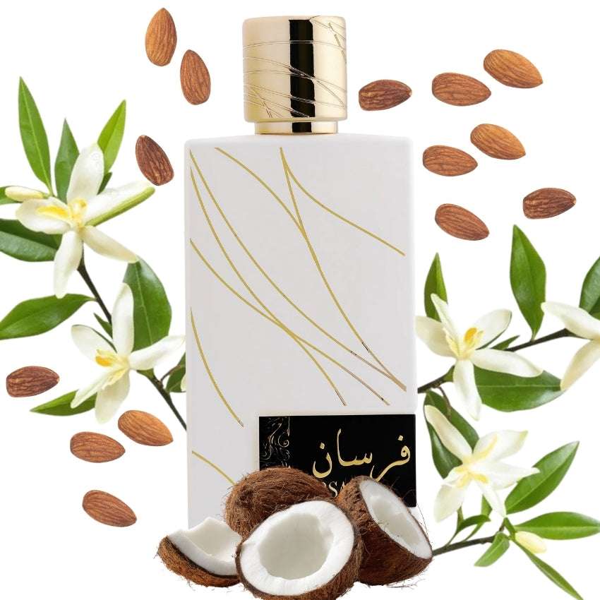 Dettaglio packaging Fursan White fragranza orientale con bergamotto e gelsomino