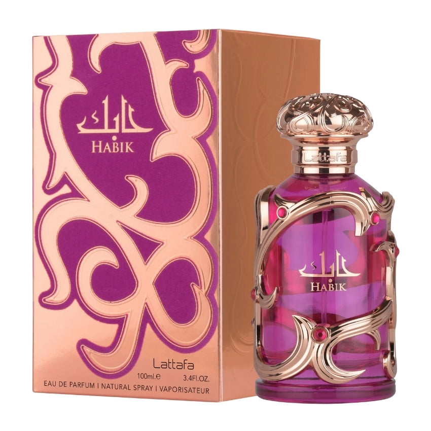 Confezione e bottiglia Habik profumo orientale e legnoso Amira Essence
