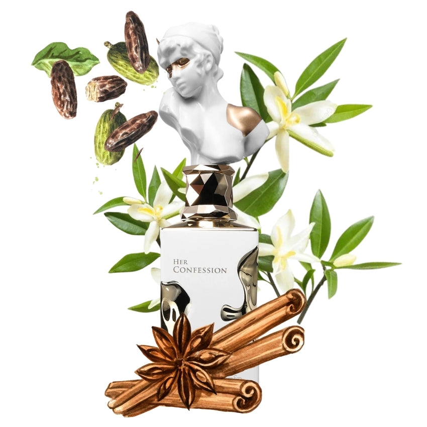 Her Confession profumo femminile con note speziate, fiori bianchi e vaniglia Amira Essence