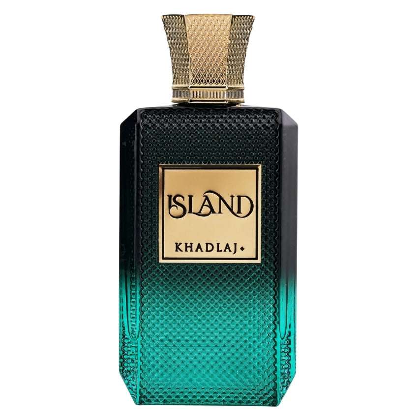 Bottiglia Island profumo unisex tropicale fruttato legnoso Amira Essence