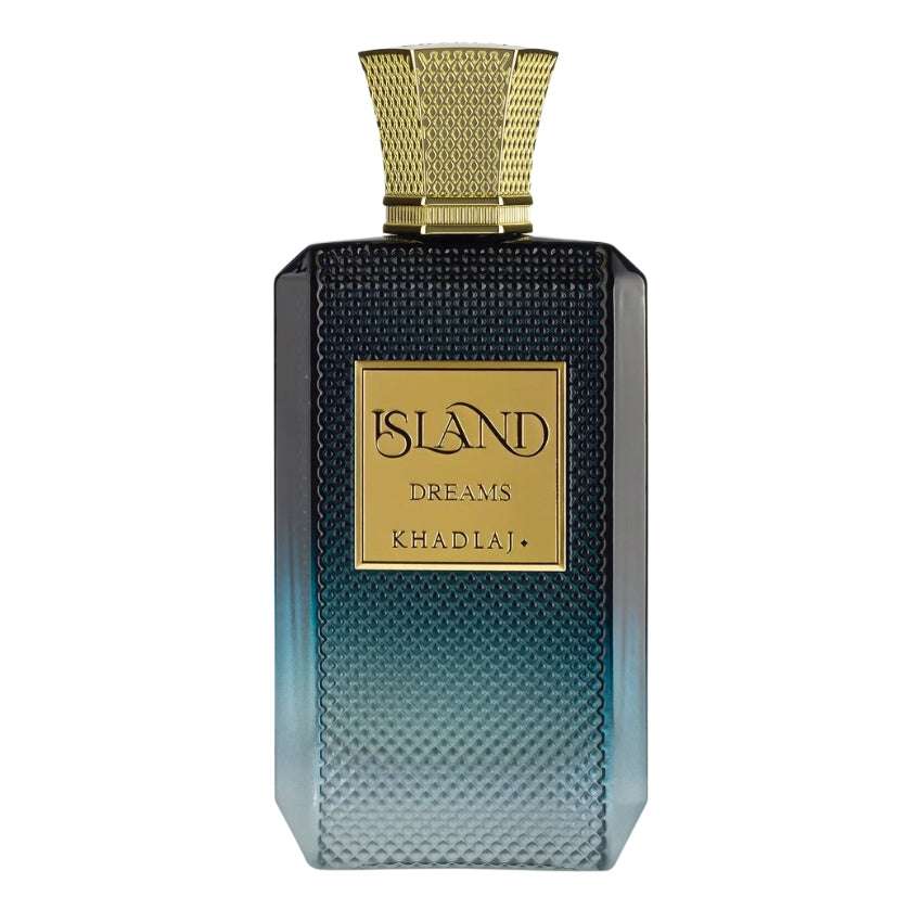 Bottiglia Island Dreams profumo unisex fresco agrumato muschiato Amira Essence