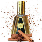 Dettaglio packaging Jumrah fragranza orientale con cannella noce moscata e pralina