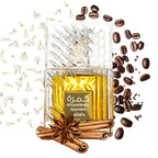 Khamrah Qahwa profumo unisex con note cannella cardamomo pralina caffè Amira Essence
