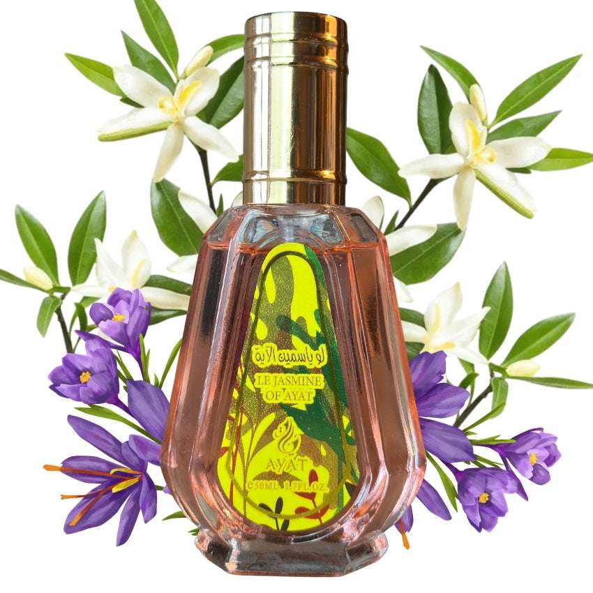 Dettaglio packaging Le Jasmine of Ayat fragranza orientale con jasmin sambac e zafferano