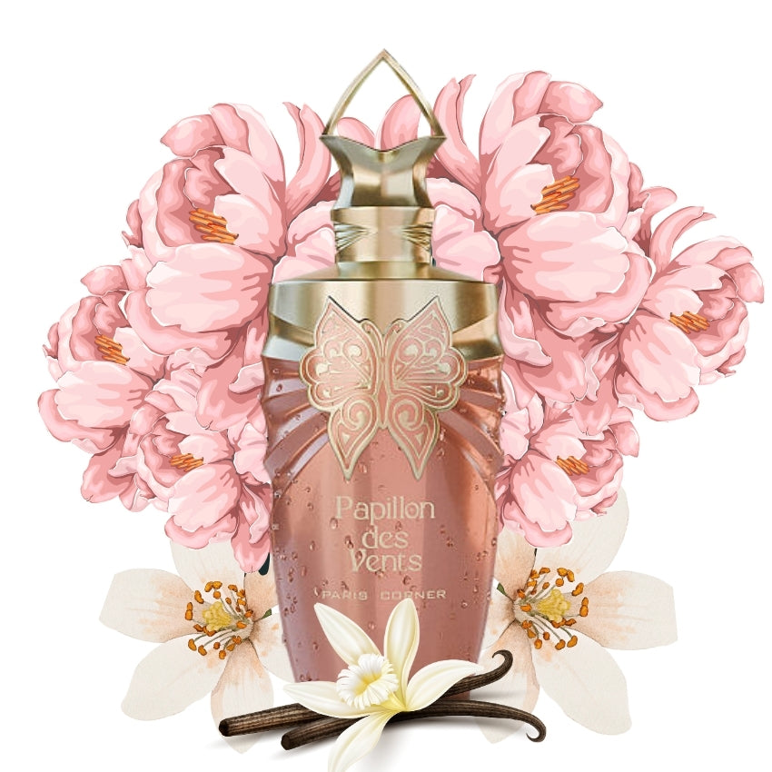 Papillon des Vents profumo femminile con note mandarino peonia orchidea vaniglia Amira Essence