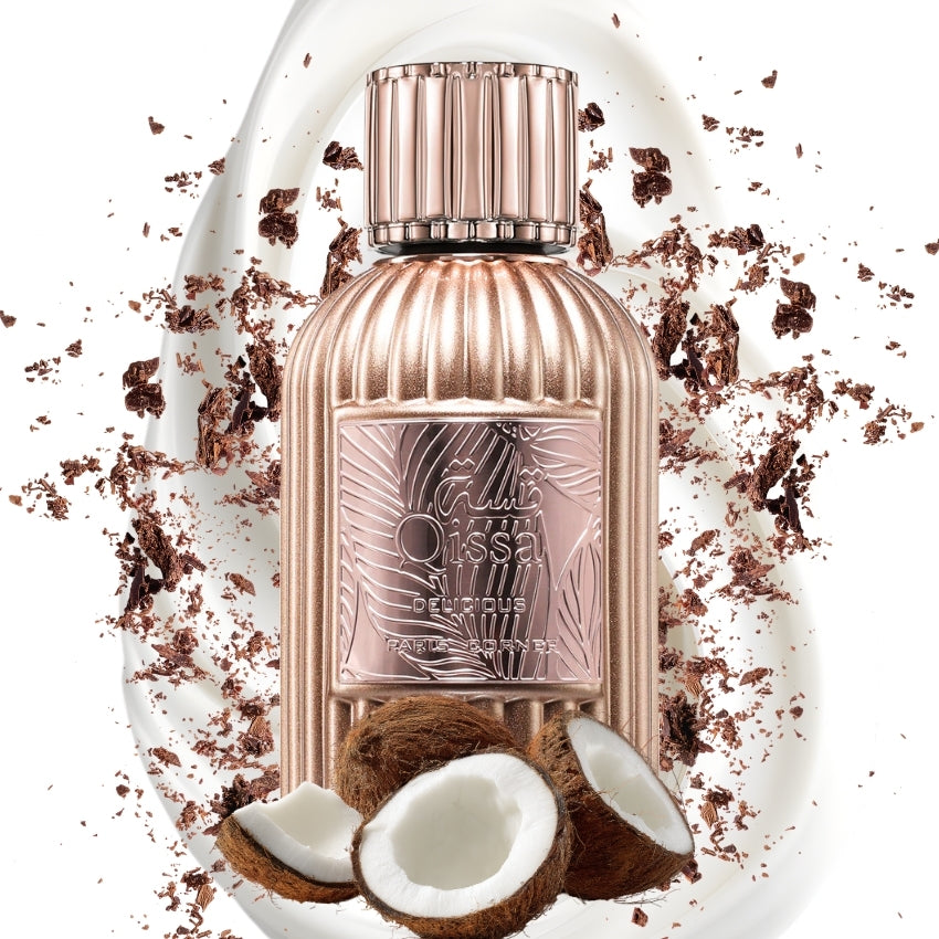 Qissa Delicious profumo con note cioccolato arancia marshmallow Amira Essence